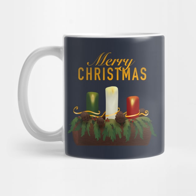 Merry Christmas xmas candles by SosiCreatesArt